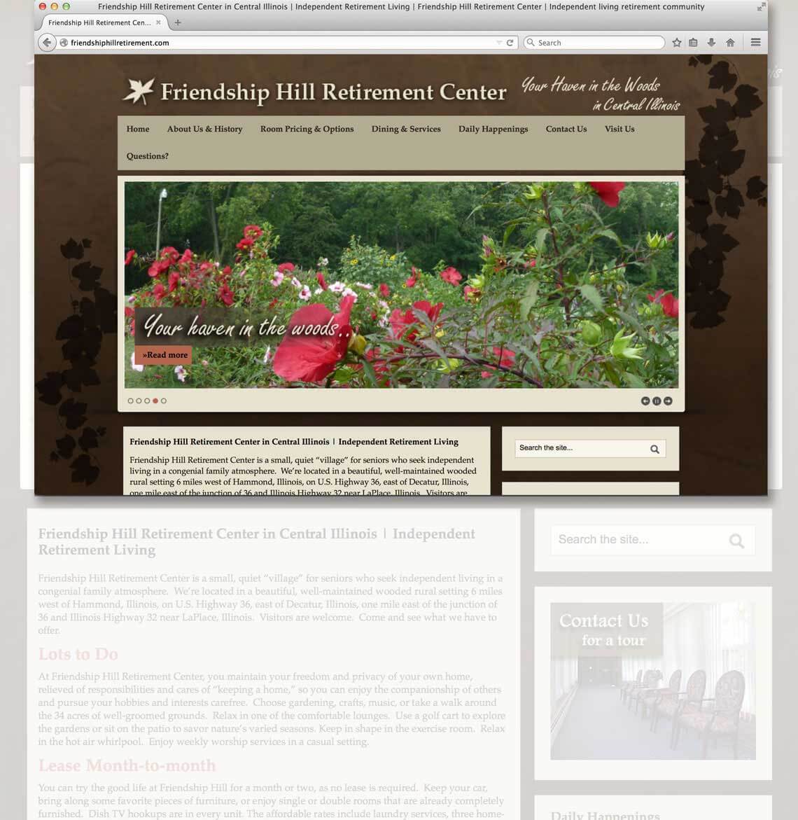 Friendship Hill Retirement Website