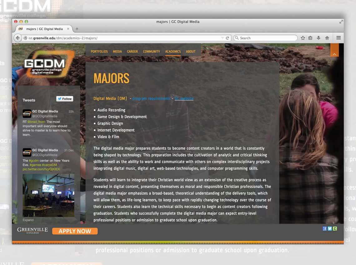 Greenville College Digital Media website